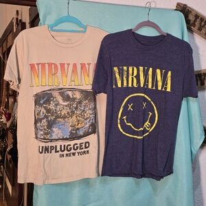 Nirvana t shirts vintage,lot Of 3.  2 Medium-sized, 1 Large Pre-owned See Pics